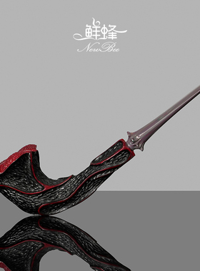 NewBee石楠木烟斗手工雕刻实木长腿军插花斗传统老式过滤男士专用