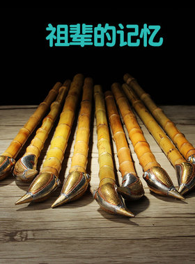 朝烟筒旱烟斗手工竹节竹子烟斗老式传统竹根杆男士专用旱烟袋铜锅