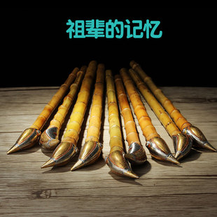 朝烟筒旱烟斗手工竹节竹子烟斗老式传统竹根杆男士专用旱烟袋铜锅