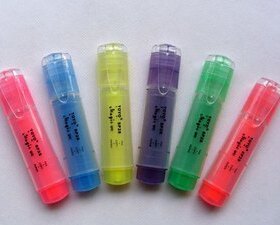 东洋荧光笔 SP-28萤光笔记号笔勾线笔彩色笔油性笔红色柠檬黄绿色