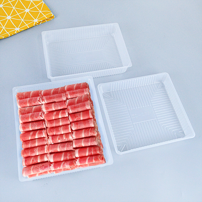泽求方形塑料牛羊肉卷托一次性