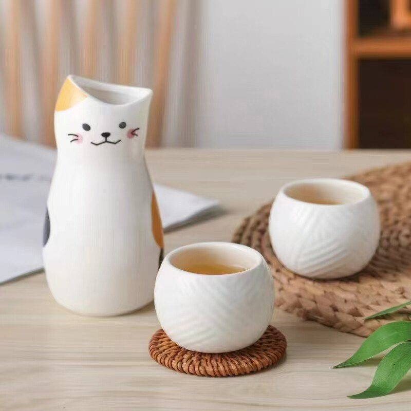 日式原盒酒杯套装清酒壶酒具茶杯茶壶套装 家用饮水杯水壶泡茶壶