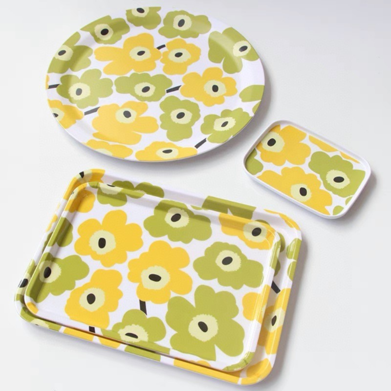 韩国进口树脂托盘Unikko罂粟花餐盘托盘茶托盘水果摆盘家具摆件,餐饮具,餐用托盘,淘宝优惠券,粉丝福利购,淘宝优惠卷