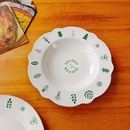 日单小清新餐具套装 陶瓷盘 花边深盘草帽盘家用菜盘汤盘平盘实用