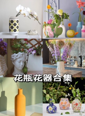 复古花瓶 鲜花水培花器 陶瓷花器花盆摆件 样品孤品捡漏