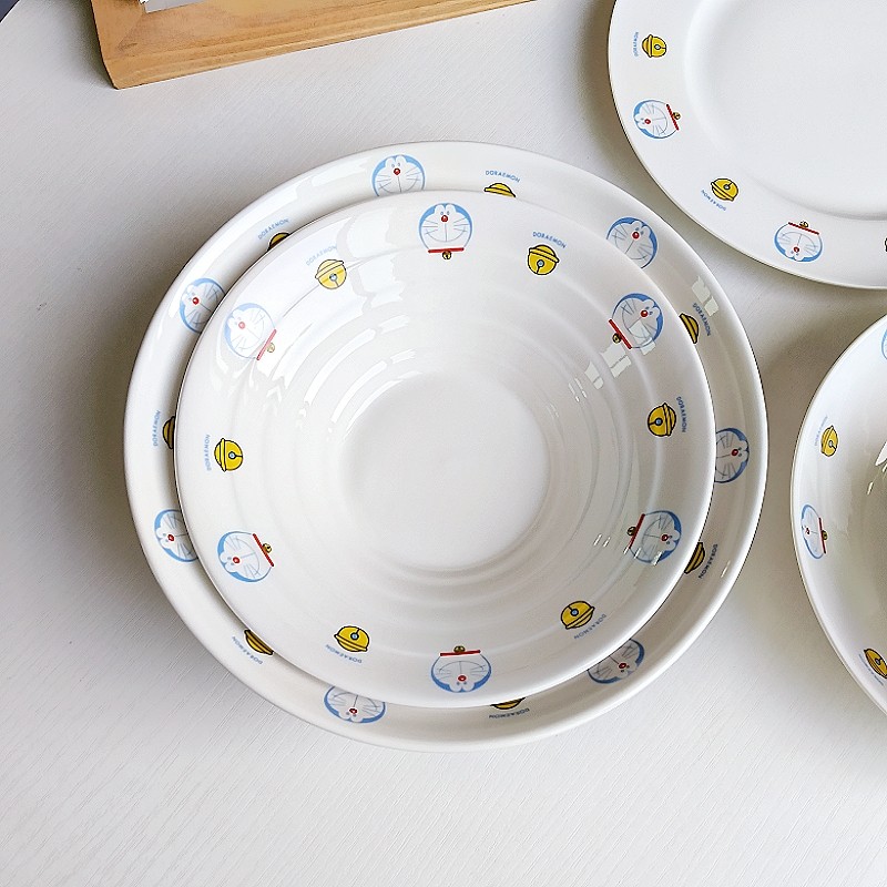 哆啦A梦陶瓷餐具家用陶瓷碗米饭碗面碗 陶瓷盘子深盘平盘甜品盘子,餐饮具,碗,淘宝优惠券,粉丝福利购,淘宝优惠卷