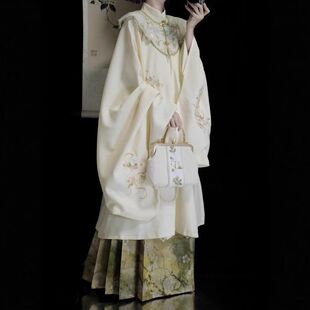 云肩马面裙秋冬新款 重工刺绣明制立领长衫 沐秋 明制成人汉服女
