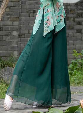 瑜伽运动健身运动裤现代舞阔腿裤宽松透气运动裤广场古典舞阔腿裤