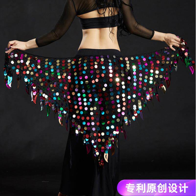 铜锣片三角巾披肩肚皮舞服装肚皮舞腰链肚皮舞臀巾美人鱼臀巾