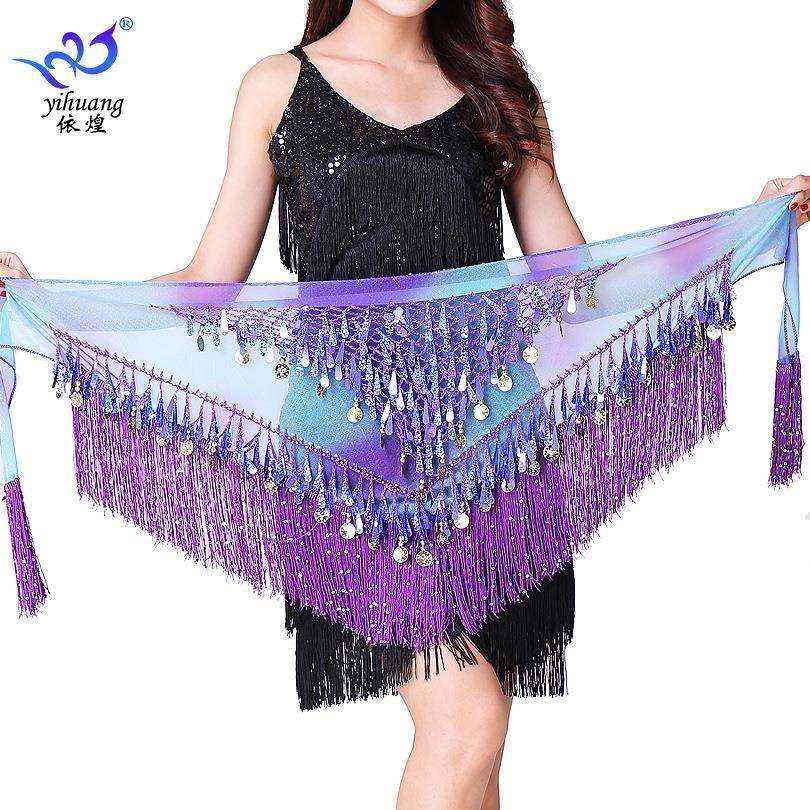 肚皮舞腰链渐变三角巾流苏腰封舞台表演演出服亮片三角巾练功腰链,女装/女士精品,民族服装/舞台装,淘宝优惠券,粉丝福利购,淘宝优惠卷