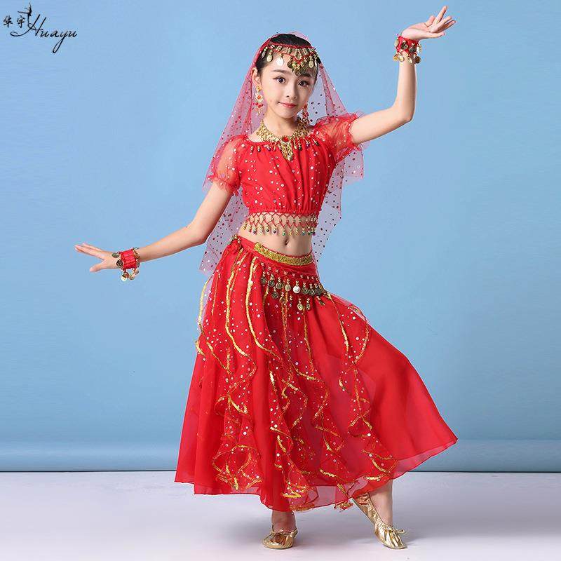 时尚舞蹈儿童演出服印度舞天竺少女服装女童六一表演舞台套装