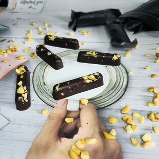 无蔗糖纯可可脂生酮坚果夏威夷果仁黑巧克力小排块条（可选牛奶味