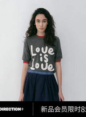 NO DIRECTION+ “Love is love”短袖圆领针织衫N610102620A