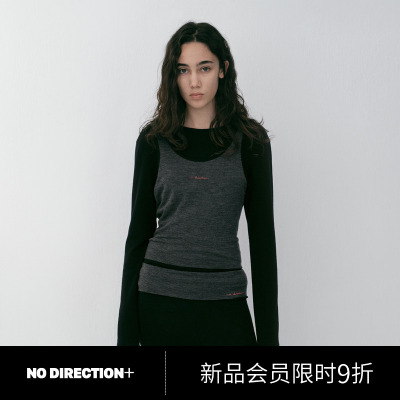 NO DIRECTION+可拆卸叠穿两件式针织打底N614001356A