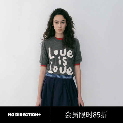 NO DIRECTION+ “Love is love”短袖圆领针织衫N610102620A