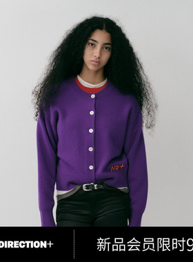 NO DIRECTION+ 手工刺绣字母圆领开衫N540210651C81