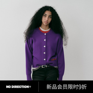 N540210651C81 手工刺绣字母圆领开衫 DIRECTION