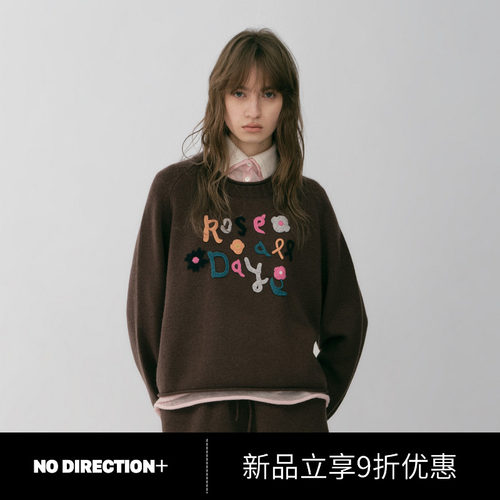 NO DIRECTION+2026秋纯羊毛松弛感针织圆领卫衣N633702603B34