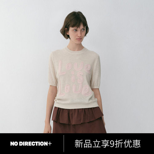 NO DIRECTION+ “Love is love”短袖圆领针织衫N610102620A10
