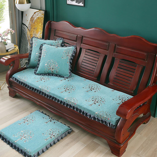 秋冬季红实木沙发坐垫可拆洗海绵三人座连体组合沙发坐垫垫子通用