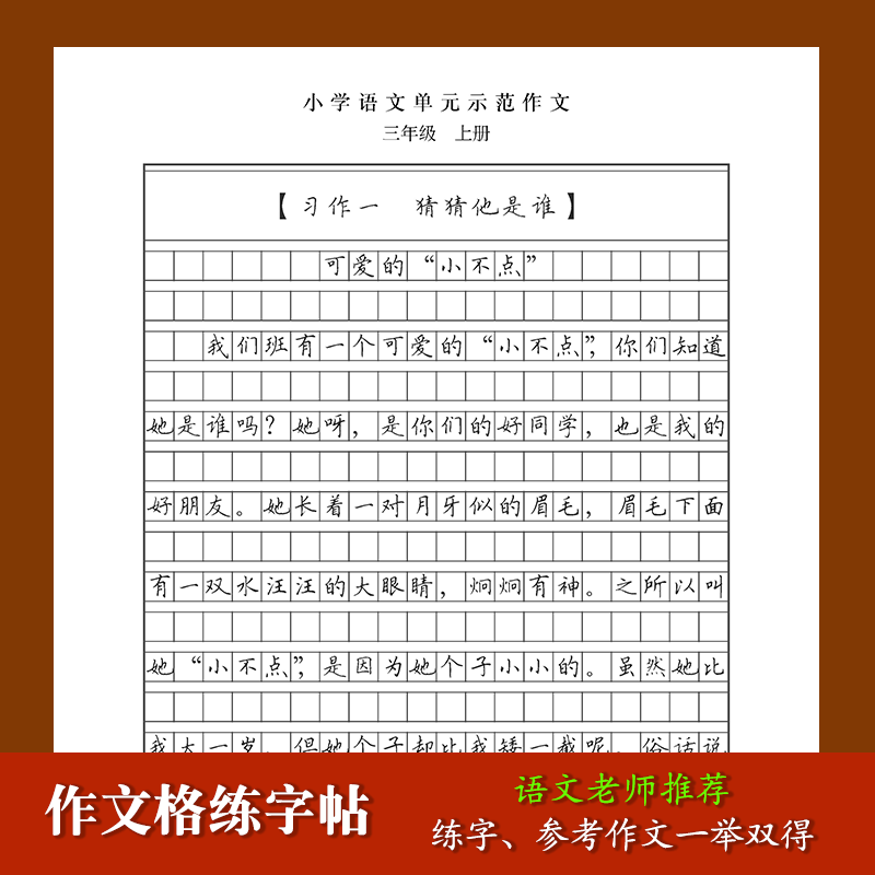 小学生楷体示范作文卷面提高