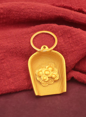 金色创意簸箕元宝挂件新居家用室内客厅金畚斗招财簸箕元宝工艺品