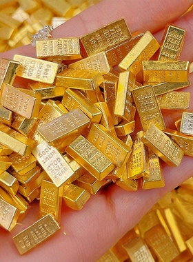 厂家直销仿真沙金金条招财小元宝装饰品招财进宝小摆件小金条批发