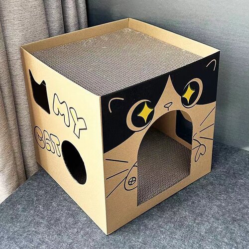 猫抓板猫窝一体耐抓耐磨不掉屑大号双层瓦楞纸箱屋沙发磨爪猫玩具
