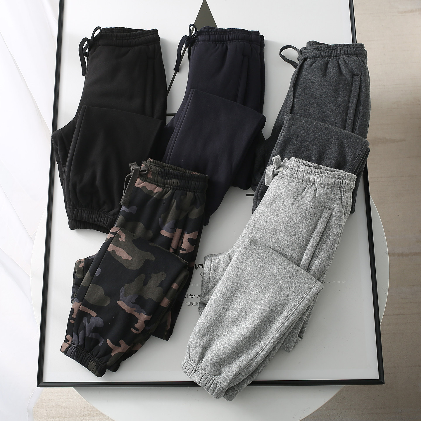 一条过冬加绒加厚抗寒零下棉质束脚裤休闲卫裤秋冬保暖男女款