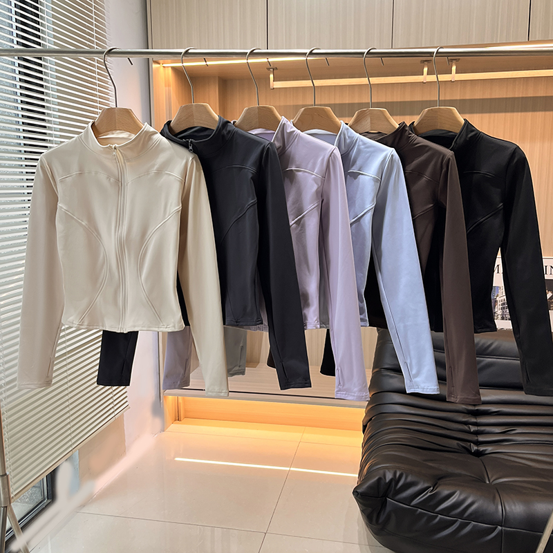 大厂单！秋冬加绒保暖紧身跑步健身房上衣拉链长袖运动瑜伽外套