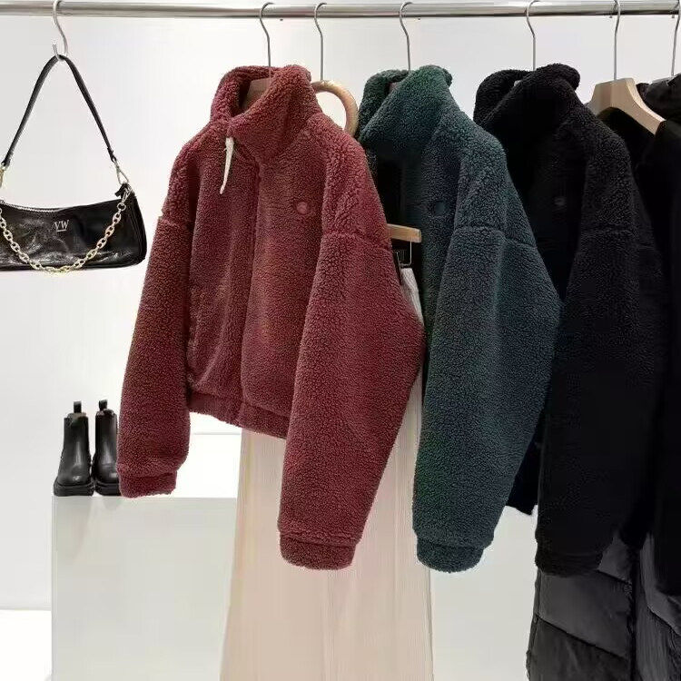 走德国单！139欧 立领颗粒绒短外套女冬季保暖绒感外套厚实上衣