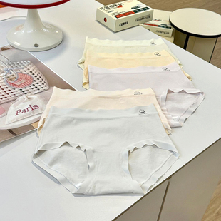 透气无痕内裤 大板胖妹妹云感高腰棉质女三角裤 舒适底裤 五条装