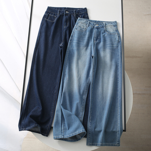 长裤 高品质原单 休闲阔腿裤 棉高腰秋季 女 水洗柔软舒适亲肤直筒裤