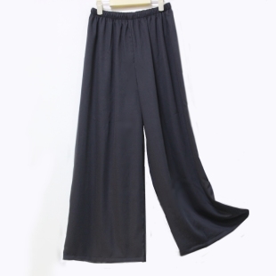 绵绸人造棉外穿宽松阔腿裙裤 丝戴尔睡裤 夏 大码 佰汇福真丝棉绸裙裤