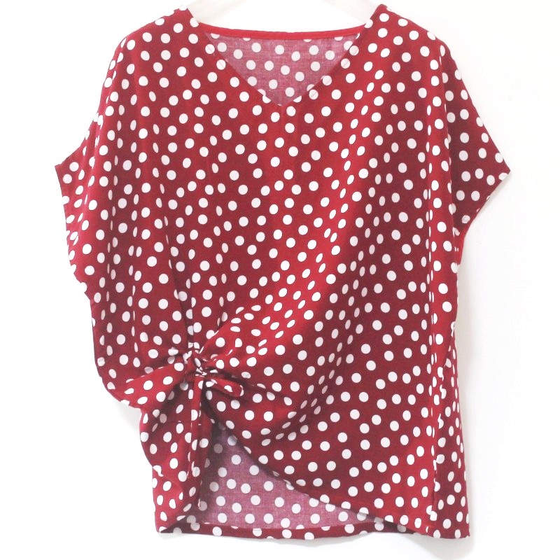 原创高级棉绸上衣领大码连袖抽绳