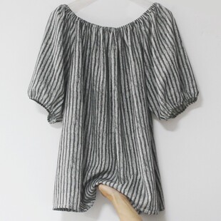 一字领上衣高端棉绸T碎花人造棉夏衣服露肩休闲女夏季女式薄款