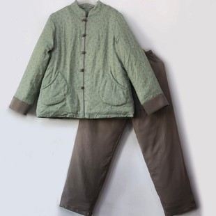 女家居服套装 冬季 棉服 新疆棉花棉袄可脱里手工棉衣棉裤 可脱胆老式