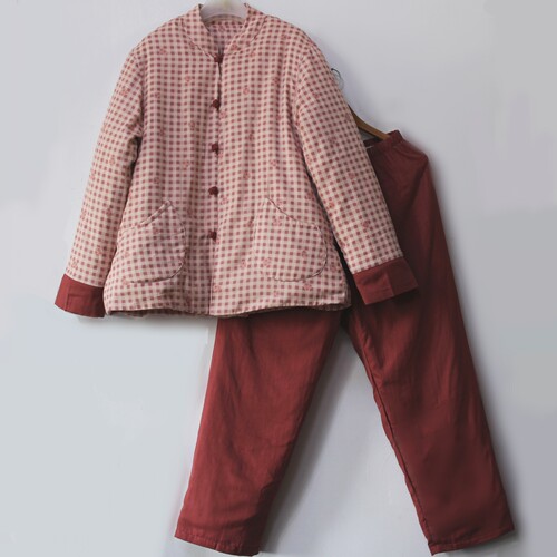 盘扣可拆卸内胆老式新疆棉花棉袄可脱里手工棉衣棉裤冬家居服套装