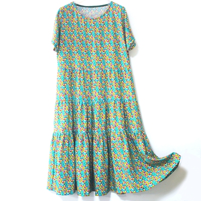 连衣裙棉绸印花年轻人