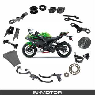 AJMOTOR 适用川崎忍者Ninja400 Z 改装分离手把牙盘升高脚踏合集
