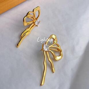 蝶舞|法式蝴蝶镂空小众设计耳环高级感欧美夸张925银针