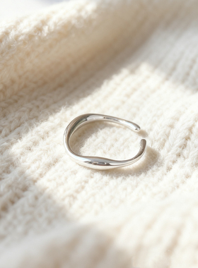 冷淡风ins极简不规则开口素圈