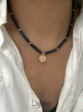 青金石八芒星小众百搭项链