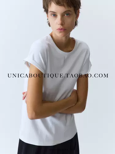 UNICA Хлопковая однотонная ретро футболка