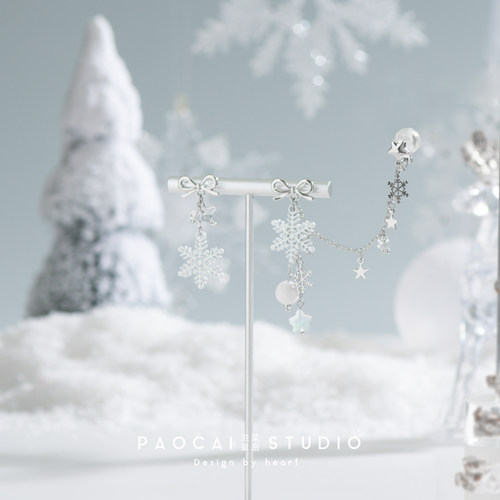 原创雪花耳骨夹甜酷辣妹蝴蝶结