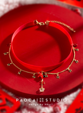 福马来到新年红色生肖马年颈链