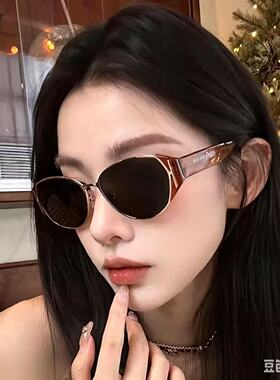 海伦凯勒薯薯镜新款猫眼圆框潮流防晒太阳镜百搭俏皮墨镜女HK909