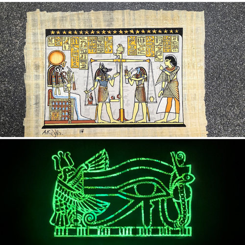 埃及原产进口莎草纸画异图夜光