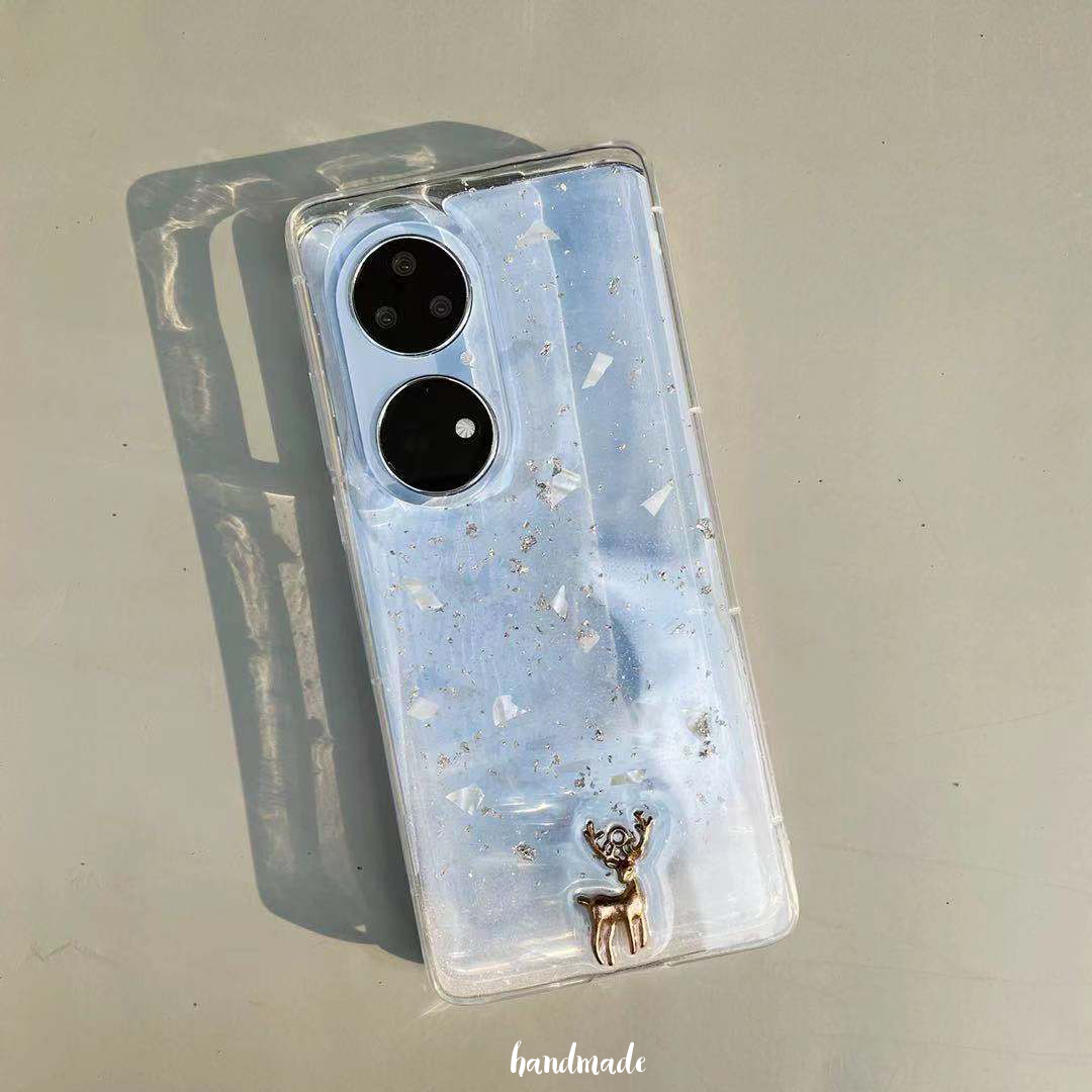 适用于华为p50pro仙境小鹿mate40pro定制滴胶手机壳三星s21nova8