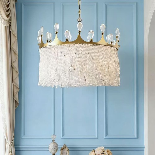 欧法式全铜钻石皇冠水晶吊灯卧室